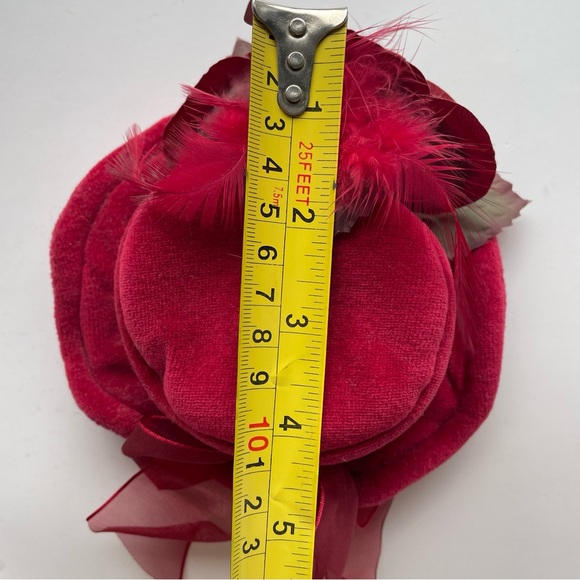 RARE Vintage Collection Old Fashion Victorian Doll Hat Red Rose Dollhouse - Picture 9 of 9